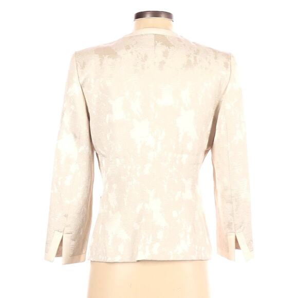 Kasper 4 Cream Ivory Jacquard Blazer Jacket Formal - Picture 2 of 10